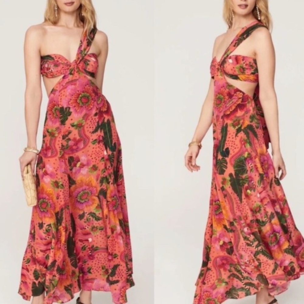 FARM RIO Blooming Garden Midi Dress Size S
